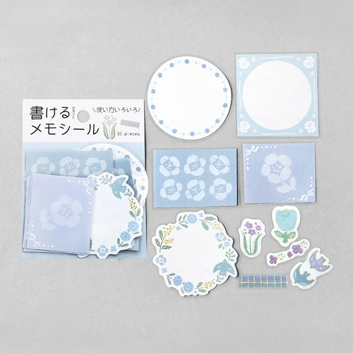 BGM Memo Stickers Flowery Day 30pcs Flowers For Memo Write-On Sticker Flakes