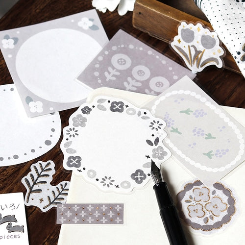 BGM Memo Stickers Flowery Day 30pcs Flowers For Memo Write-On Sticker Flakes