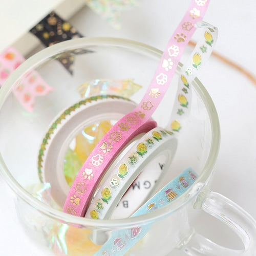 BGM Masking Tape Foil Stamping 5mm x 5m Tea Time