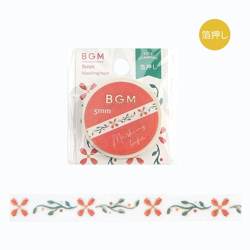 BGM Masking Tape Foil Stamping 5mm x 5m Retro Pattern