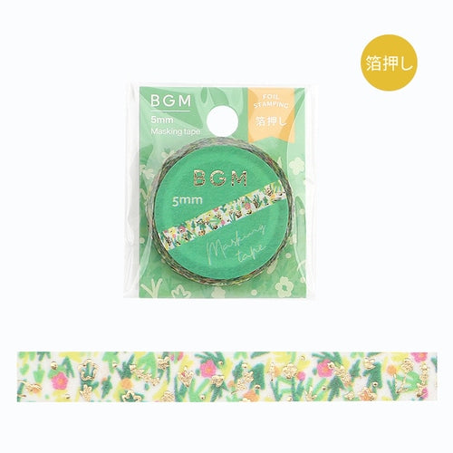 BGM Masking Tape Foil Stamping 5mm x 5m Flower Blooms