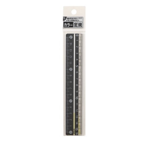 Ruler (Non-Slip/16cm/0.2x16x2.5cm/Kutsuwa/SMCol(s): Black)