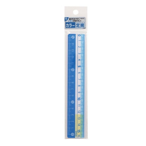 Ruler (Non-Slip/16cm/0.2x16x2.5cm/Kutsuwa/SMCol(s): Light Blue)