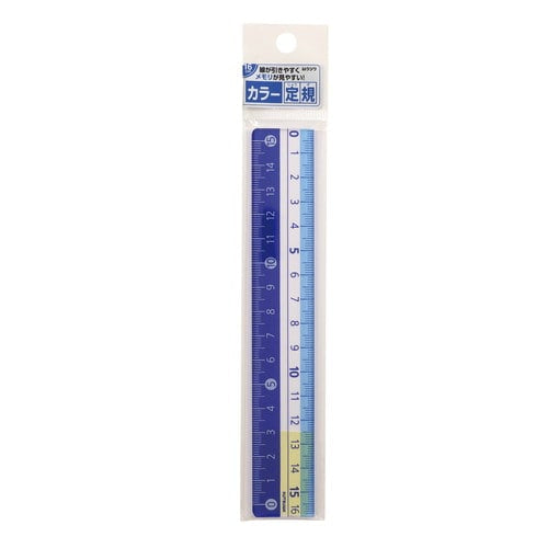 Ruler (Non-Slip/16cm/0.2x16x2.5cm/Kutsuwa/SMCol(s): Blue)