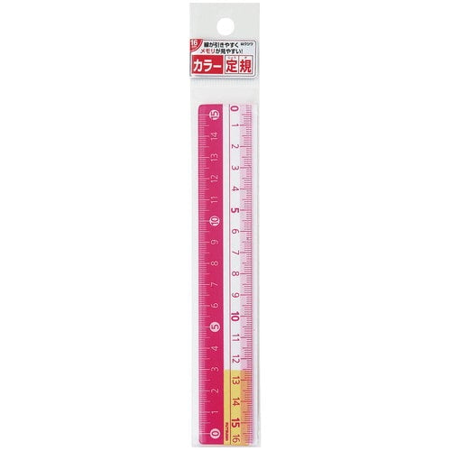 Ruler (Non-Slip/16cm/0.2x16x2.5cm/Kutsuwa/SMCol(s): Pink)