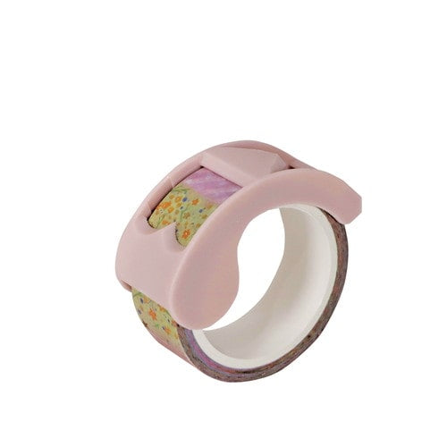 Kutsuwa Ribbon bon Tape: W1.5cm Heart With 2-Way Cutter: Heart-Shaped & Straight Edge Masking Tape 