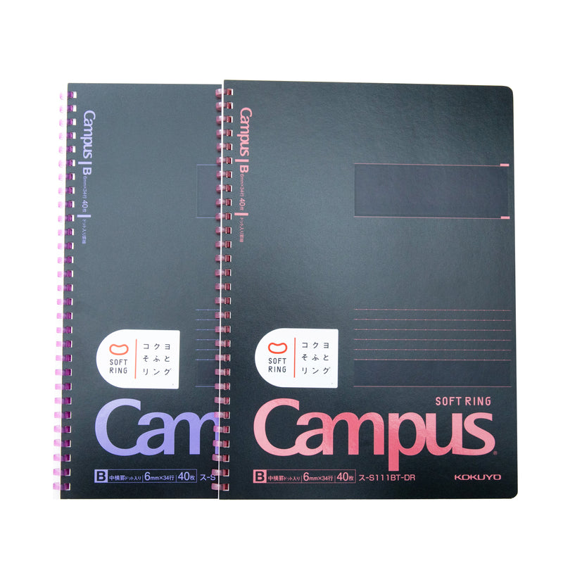 Ruled Notebook (6mm Line/Dotted Grid/Soft Spiral/Perforated/Semi B5/17.9x25.2cm)