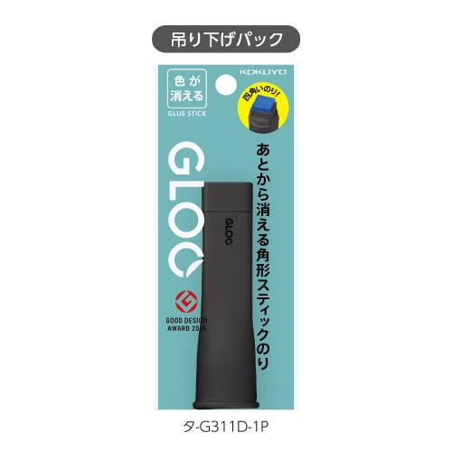 Kokuyo Gloo 10 g dia.2.7cm 8.8cm Square Goes on black, dries clear Glue Stick