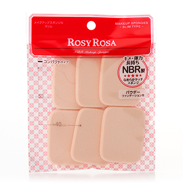 Rosy Rosa Makeup Sponge Slim Type 6pcs