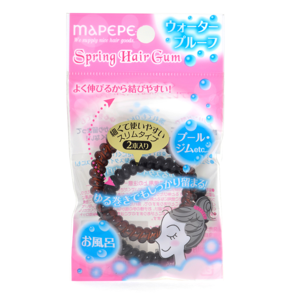 MAPEPE Spring Hair Gum Slim 2P BK&BR