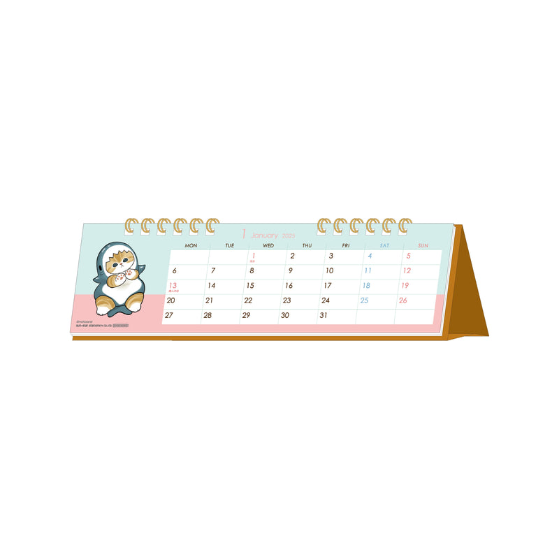 2025 Calendar (Slim/Mofusand/5x22x7cm/Sun Star/SMCol(s): White,Mint,Pink)