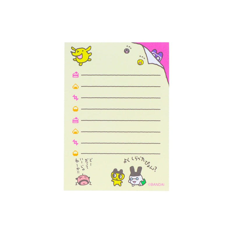 Memo Pad (Mini/Clear Cover/2 Designs/Tamagotchi/6x8.5cm (100 Sheets)/Sun Star/SMCol(s): Blue,Green,Yellow)