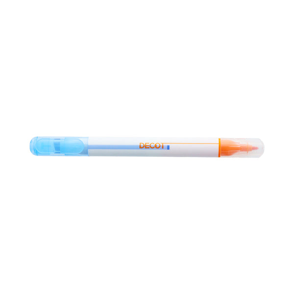 Sun Star DECOT Sky Blue,Orange With Clip Can Use Bullet Tip to Write on Top of Chisel Tip Dual-Ended: Chisel Tip & Bullet Tip Marker 