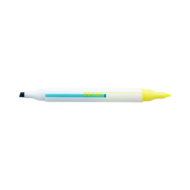 Sun Star DECOT Aqua Blue,Yellow With Clip Can Use Bullet Tip to Write on Top of Chisel Tip Dual-Ended: Chisel Tip & Bullet Tip Marker 