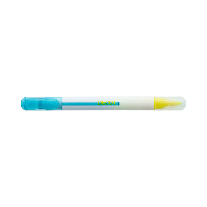 Sun Star DECOT Aqua Blue,Yellow With Clip Can Use Bullet Tip to Write on Top of Chisel Tip Dual-Ended: Chisel Tip & Bullet Tip Marker 