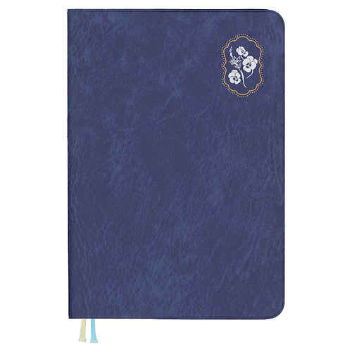 2025 Planner (With PVC Cover/For Project or Family Schedule Planning/Flower Brooch/A6/10.5x14.8cm (160 Pages)/Daigo/MILL Management BROOCH/SMCol(s): Navy)