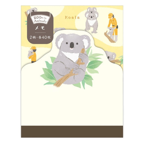 NB ZOOm in Animals 80 Sheets Koala 1 Die-Cut Design 2 Designs Memo Pad 