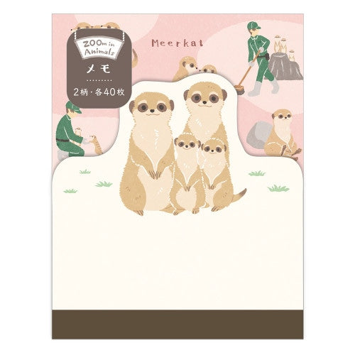 NB ZOOm in Animals 80 Sheets Meerkat 1 Die-Cut Design 2 Designs Memo Pad 