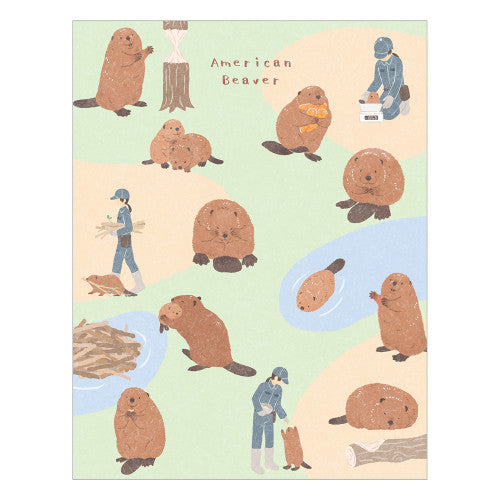 NB ZOOm in Animals 80 Sheets Beaver 1 Die-Cut Design 2 Designs Memo Pad 