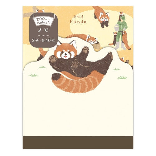 NB ZOOm in Animals 80 Sheets Red Panda 1 Die-Cut Design 2 Designs Memo Pad 