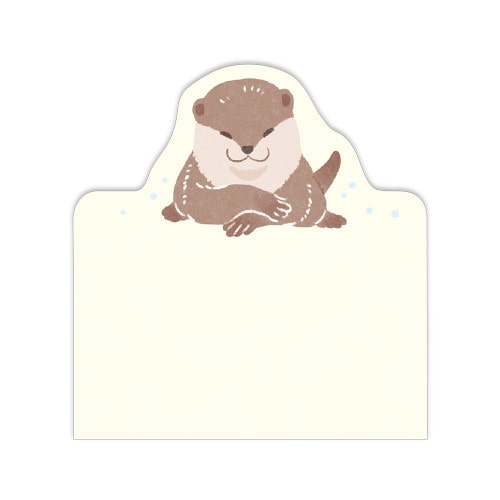 NB ZOOm in Animals 80 Sheets Small-Clawed Otter 1 Die-Cut Design 2 Designs Memo Pad 