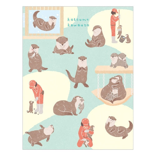 NB ZOOm in Animals 80 Sheets Small-Clawed Otter 1 Die-Cut Design 2 Designs Memo Pad 