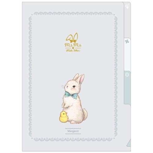 Clothes-Pin mimi A5 Daisy Rabbit Miki Takei Design 3-Pocket File Folder