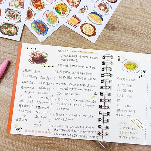 Pine Book 6 Sheets Food Menu Stickers 