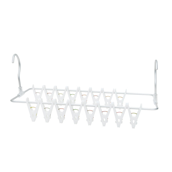 Clothes Hanger (Slim/With 16 Clothespins/Removes Laundry All At Once/Rectangle/37.5x42.5x9cm/Kokubo/SMCol(s): White)