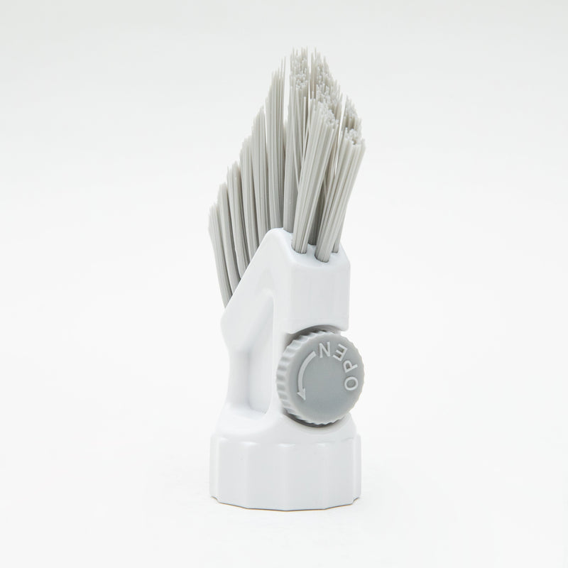 Cleaning Brush (Attach on Plastic Bottle/With Water Valve/Corner Brush/For Cleaning Corners/3.2x3.2x10cm/Kokubo/SMCol(s): Grey,White)