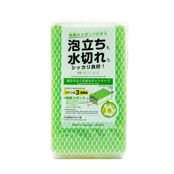 Cleaning Sponge (Mesh/3-Layer/For Bathtub/4x8x17cm/SMCol(s): Green)