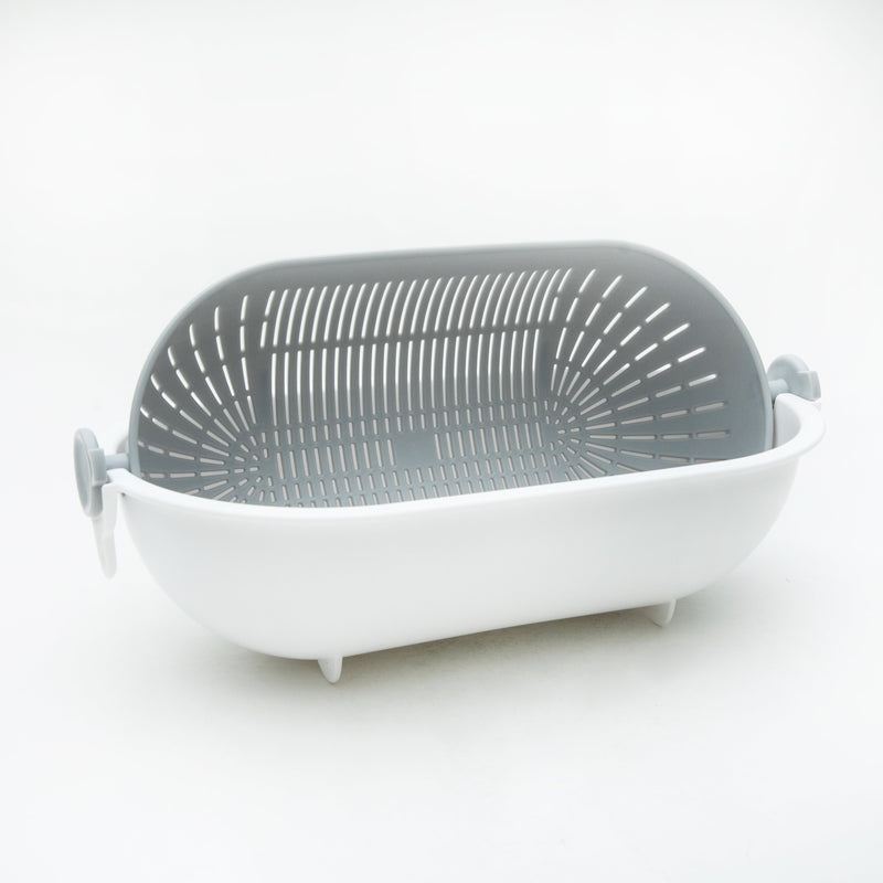 Colander (PP/Spin Wheel/Heat Resistance: 120?/Oval/1.7L/14x25cm/Kokubo/SMCol(s): Grey,White)