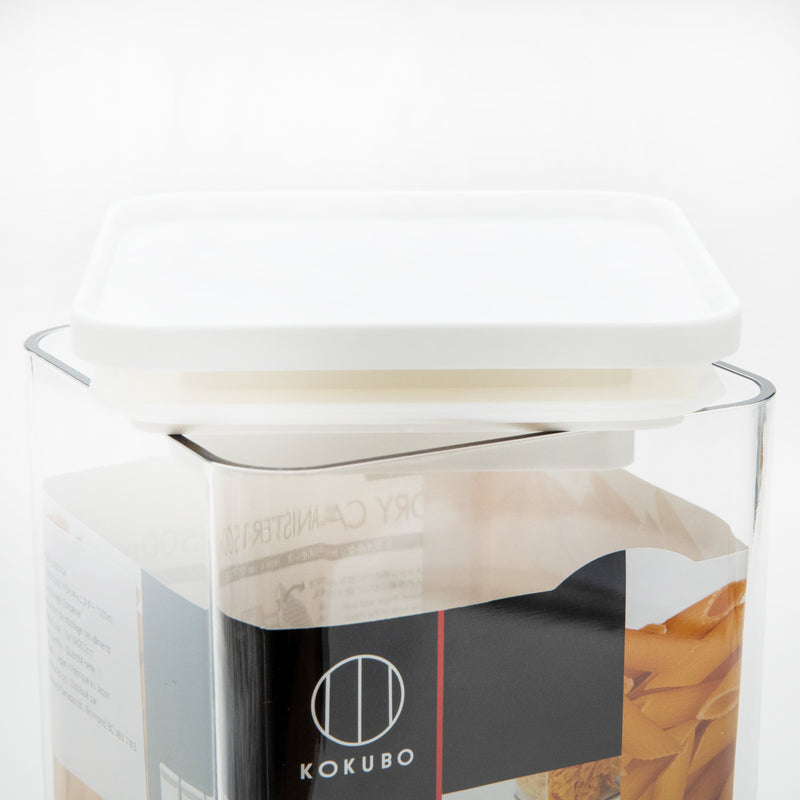 Food Storage Container (PP/Stackable/With Compartment for Moisture Absorber/For Dry Food/1500mL/10x10x20.2cm/Kokubo/HAUS/SMCol(s): White,Clear)