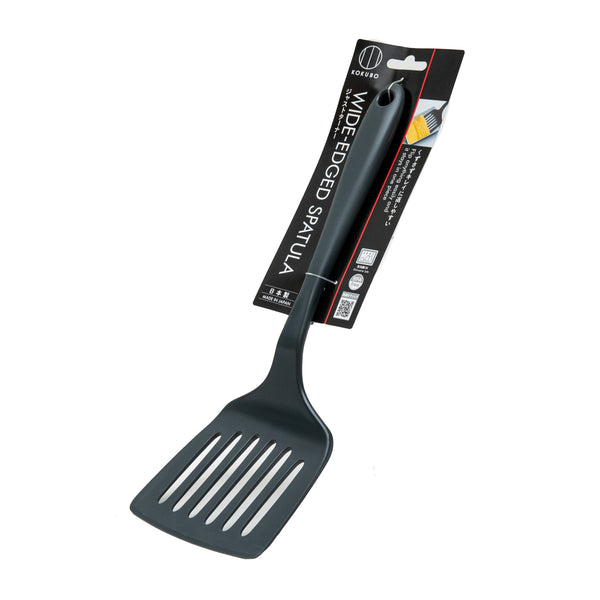 Slotted Spatula (Nylon/Wide/Dishwasher Safe/3.5x10.5x31cm/Kokubo/Chef's/SMCol(s): Black)