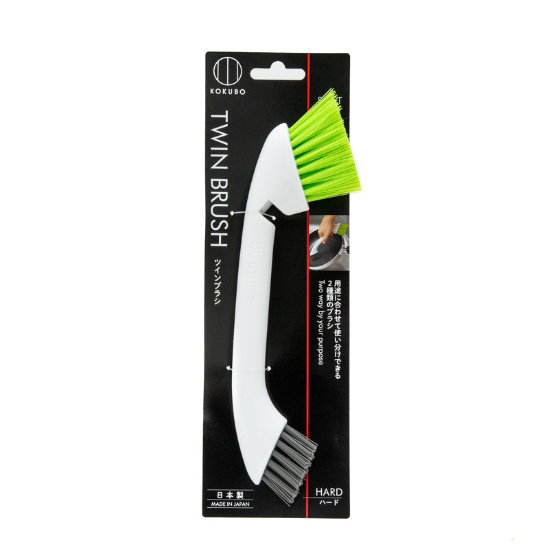 Cleaning Brush (PP/Double-Ended: Soft & Hard/1.5x9.5x31.5cm/Kokubo/SMCol(s): White,Green,Grey)