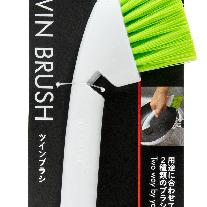 Cleaning Brush (PP/Double-Ended: Soft & Hard/1.5x9.5x31.5cm/Kokubo/SMCol(s): White,Green,Grey)