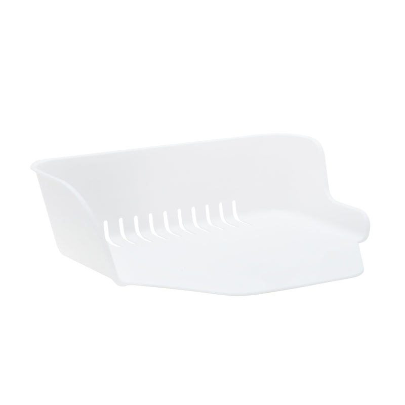 Cutting Board Scrap Tray (With Draining Holes/Slip Edge Under Cutting Board to Use/S/12.2x17x4.5cm/Kokubo/SMCol(s): White)