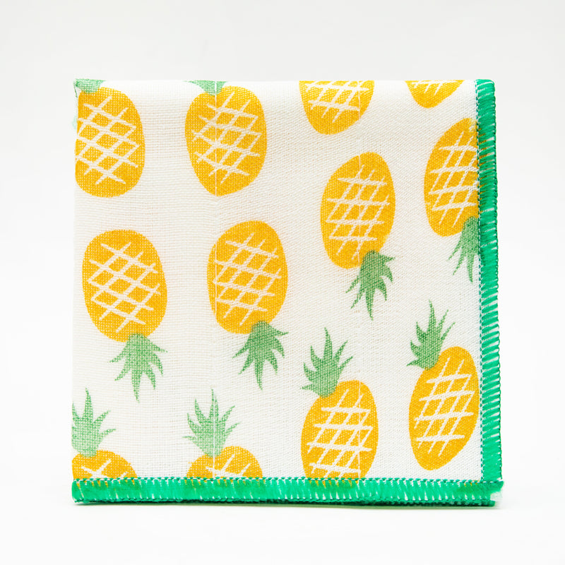 Kitchen Cloth (Soft & Absorbent/Retro/Pineapples/30x30cm/Kokubo/SMCol(s): Yellow,Green)