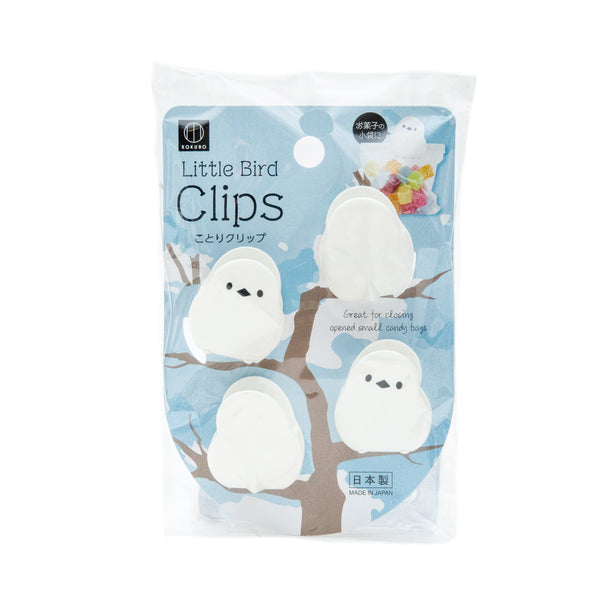 Bag Clips (Heat Resistance: 80?/For Small Bags & Memo/Bird/3.6cm (4pcs)/Kokubo/SMCol(s): White)