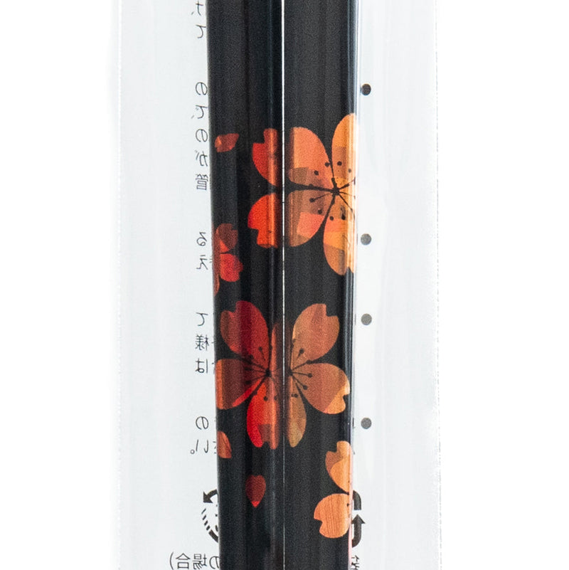 Chopsticks (Natural Wood/Dishwasher Safe/Cherry Blossom/21cm (1 Pair/Paire)/SMCol(s): Red)