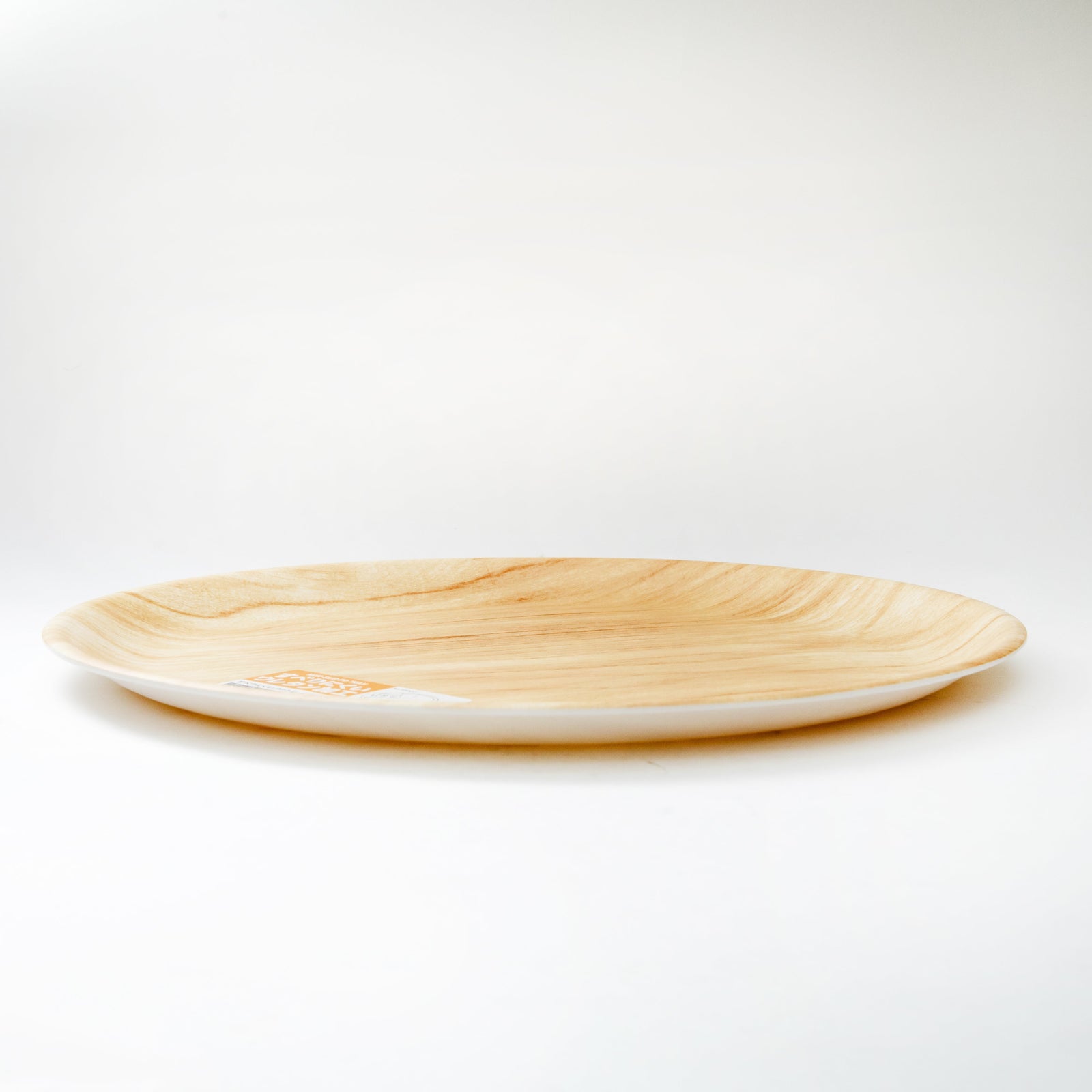 Wood Grain Non-Slip PP Round Tray L