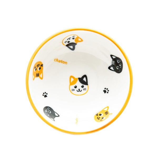 Small Plate (Porcelain/Calico Cats/"chaton"/3cm/dia.8cm/SMCol(s): White,Yellow,Black)