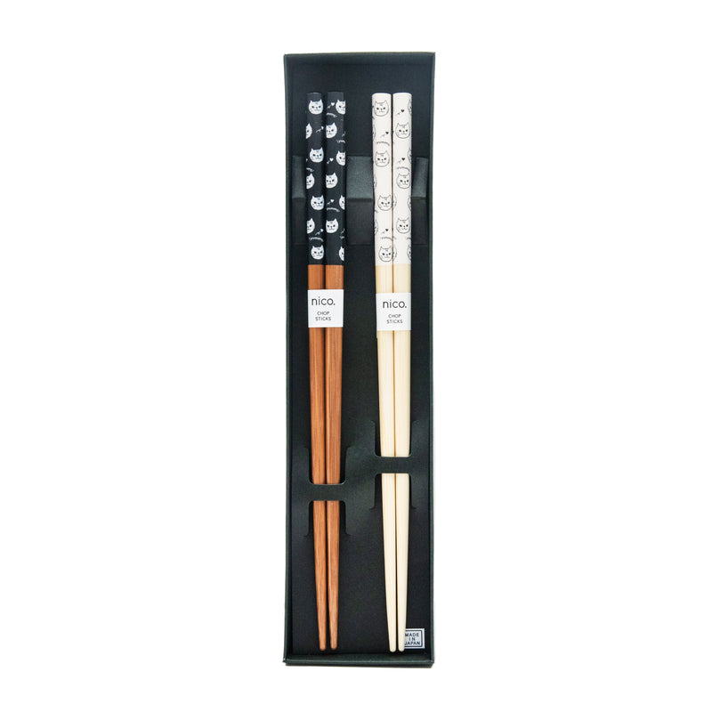 Chopsticks (Bamboo/Cats/22.5cm (2pcs)/SMCol(s): Navy,White)