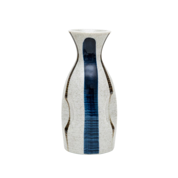 Tokkuri Sake Bottle (Porcelain/2-Colour Tokusa Ten Grass/180 ml/13cm/dia.4.5cm/SMCol(s): White,Blue)