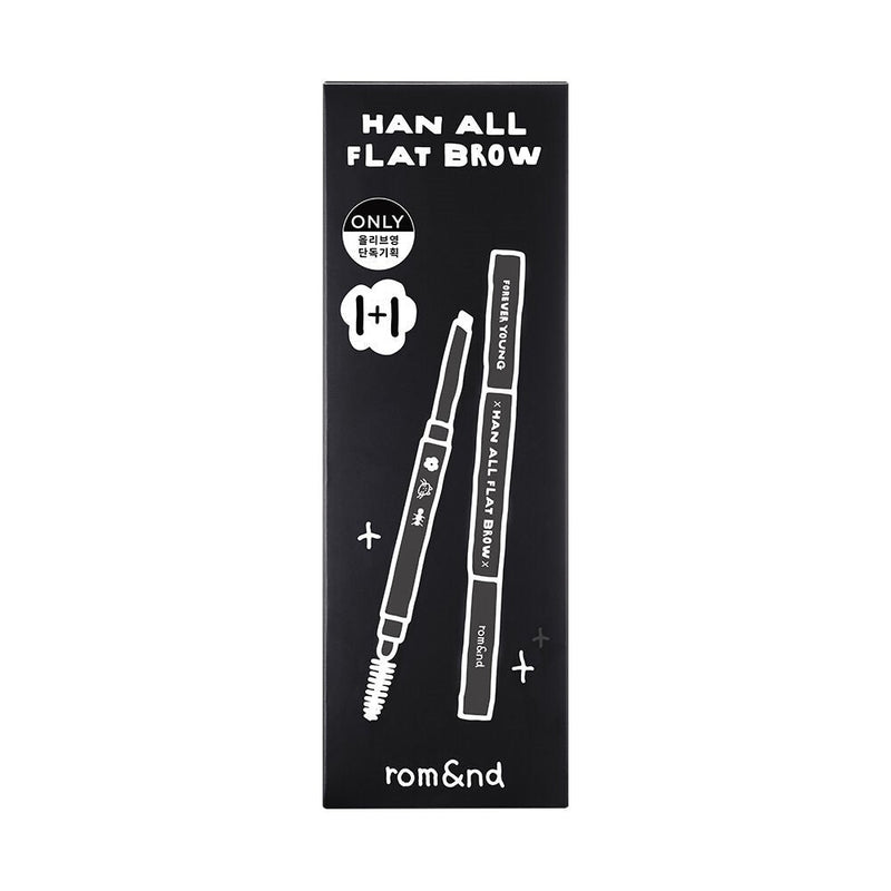 rom&nd x INAPSQUARE HAN ALL FLAT BROW 1+1 SET c2 grace taupe