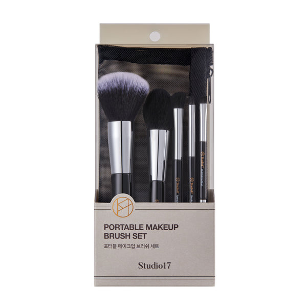 Portable makeup brush set