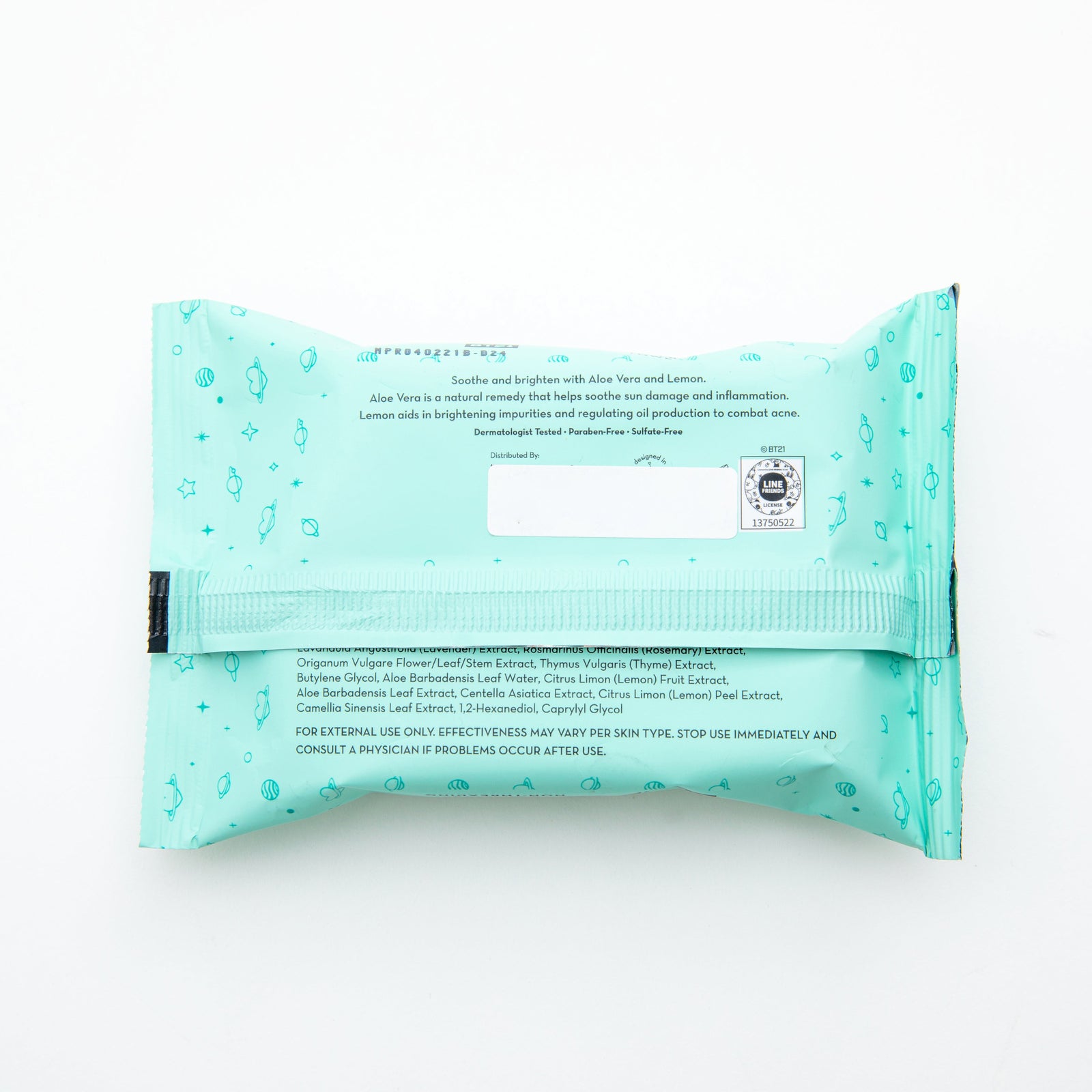 The Crème Shop BT21 Complete Cleansing Towelettes (Aloe Vera + Lemon)