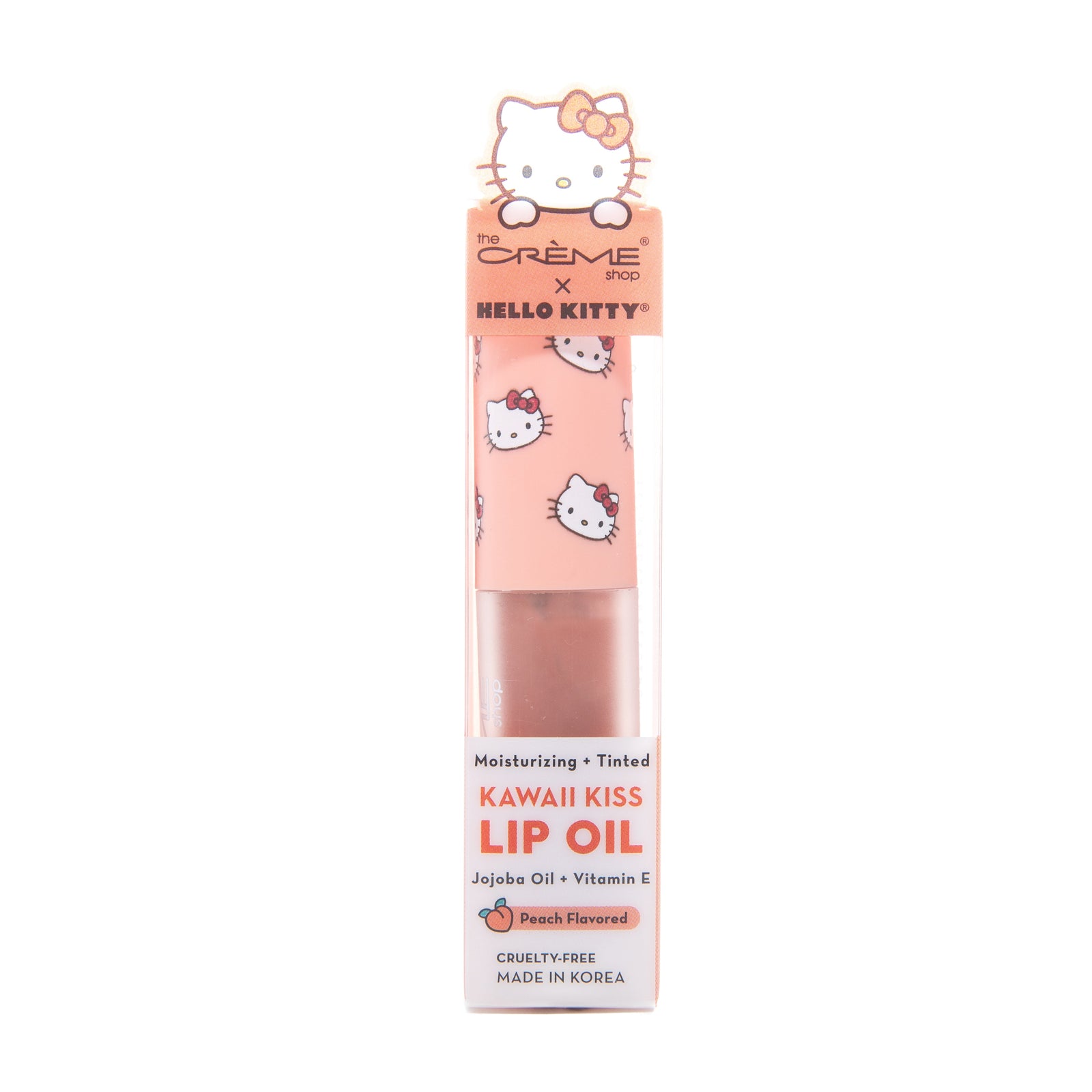 The Crème Shop Hello Kitty Kawaii Kiss Moisturizing Lip Oil Peach Flavored