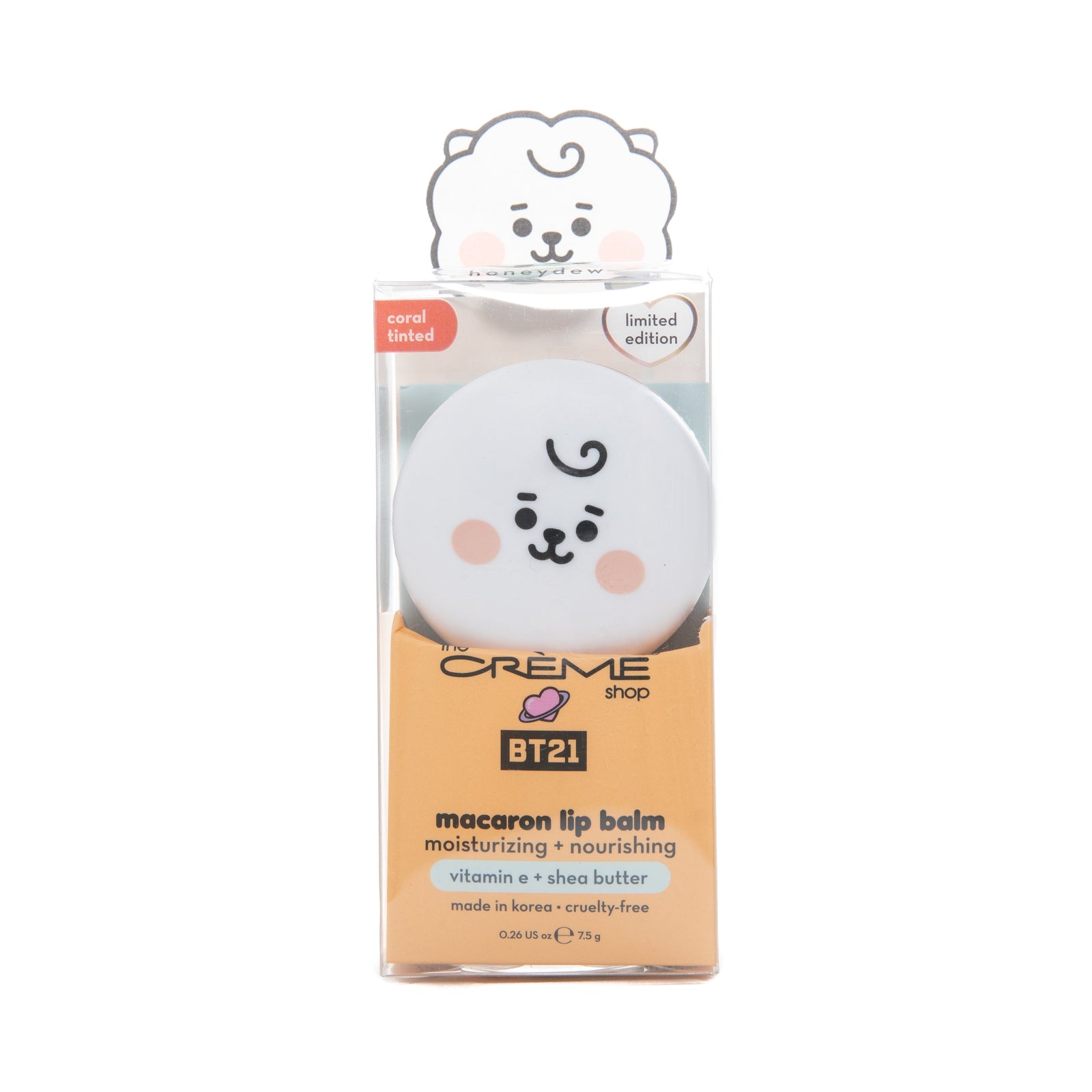 The Creme Shop BT21 Macaron Lip Balm - RJ Honeydew (Coral Tinted)