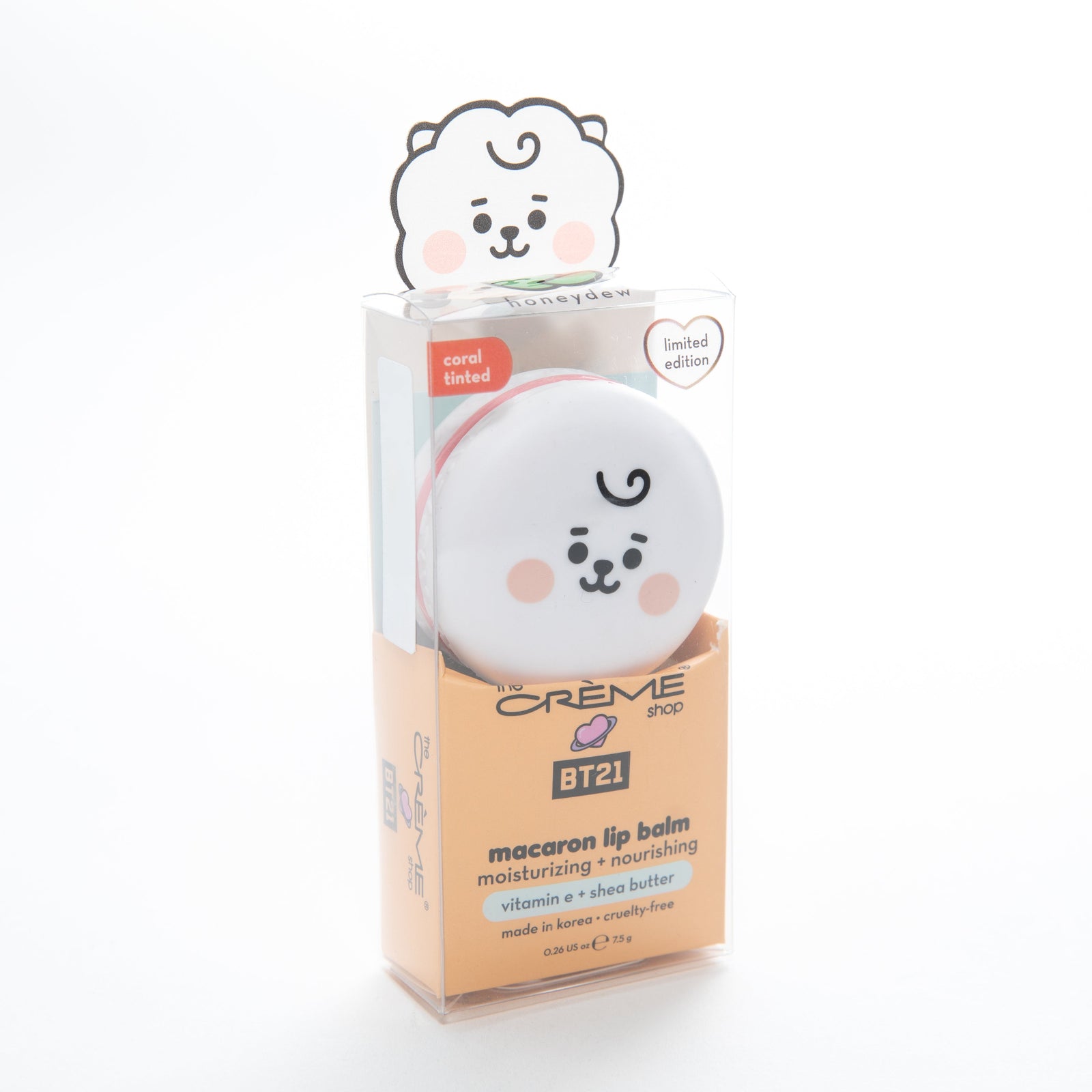 The Creme Shop BT21 Macaron Lip Balm - RJ Honeydew (Coral Tinted)